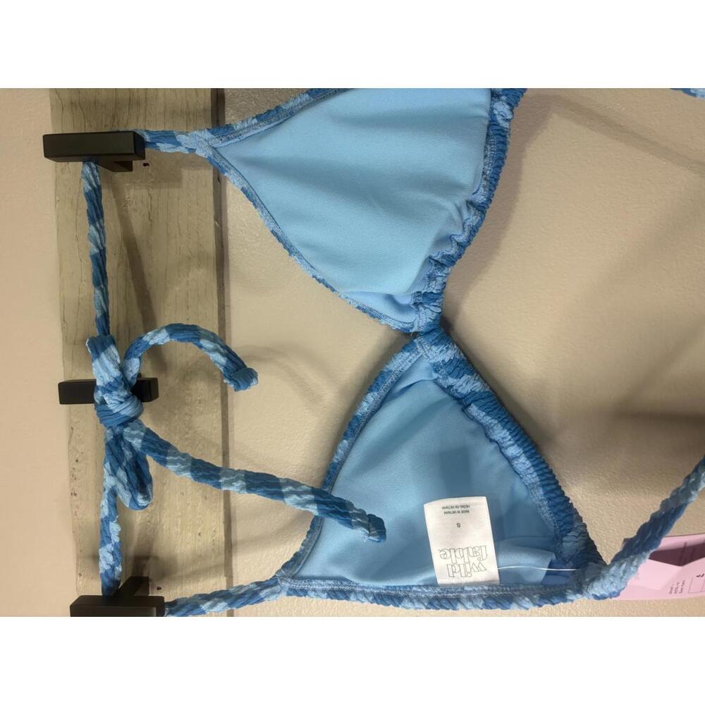 Wild Fable Striped Bikini Top - Blue/Light Blue Small - Picture 2 of 5